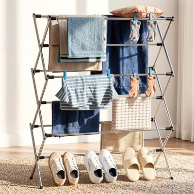 3-Tier Telescopic Metal Drying Rack