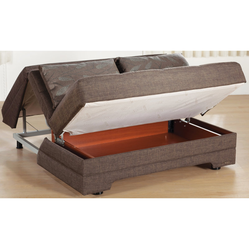 Sehr Chenille Armless Loveseat, Brown