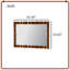 Miroir mural rétro en bois sculpté avec cadre colonne décoratif, adapté aux salons et aux entrées.