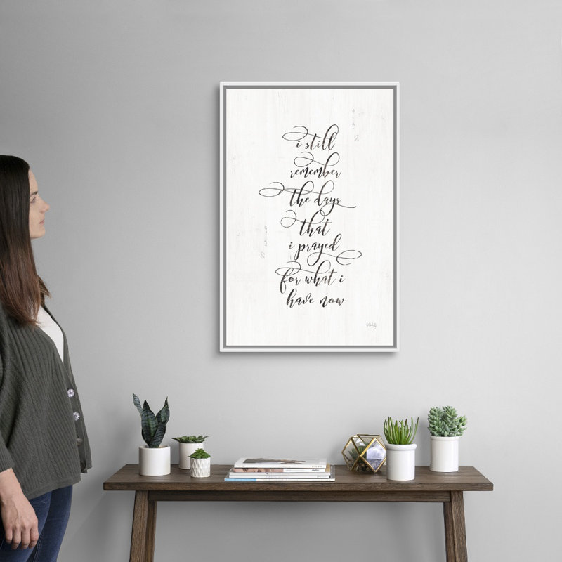 "I" par Marla Rae, art textuel sur toile, Cadre blanc, H 32 po x l 22 po x P 1,75 po