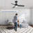 Ladena 42" Downrod Matte Black Ceiling Fan with LED Light and Remote Control