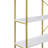 74.8 Inch 5 Tiers Office Bookcase Bookshelf, Display Shelf With Round Top, X Bar Frame