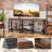 TV Stand For Up To 55 Inch Tvs, Entertainment Center With Open Shelves, Soundbar Shelf, Rustic Brown