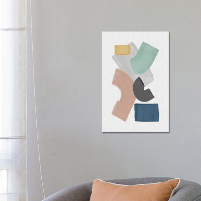 Pastel Paint Blocks 1 Piece Wrapped Canvas Painting