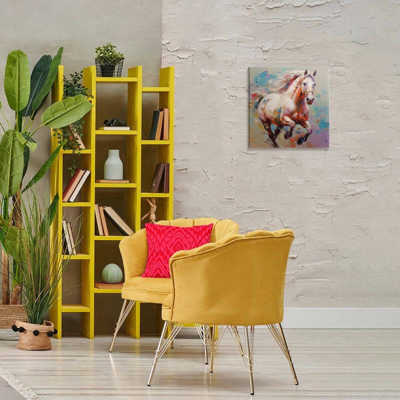 Art mural sur toile «Trotter le cheval» par Irena Orlov, H 17 po x l 17 po