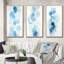 «Tranquility Vintage Light Blue Circles III», 3 pièces sur toile-1640478021-1640478028