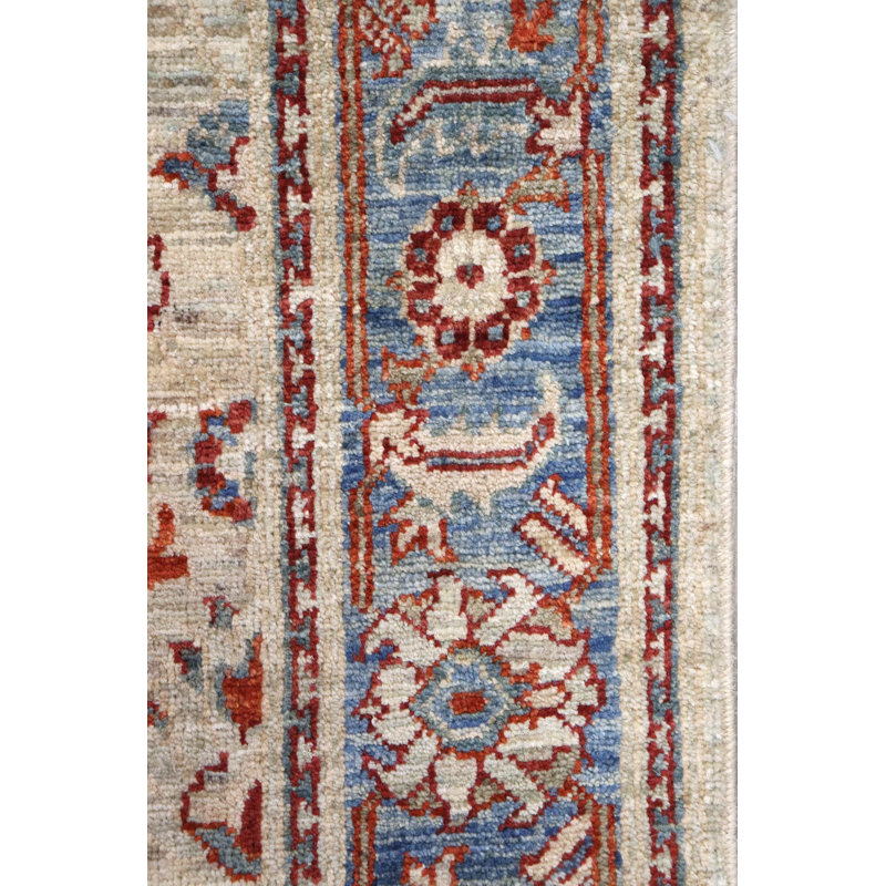 One-of-a-Kind 4'1" x 5'11" New Age Area Rug in Blue/Ivory/Red