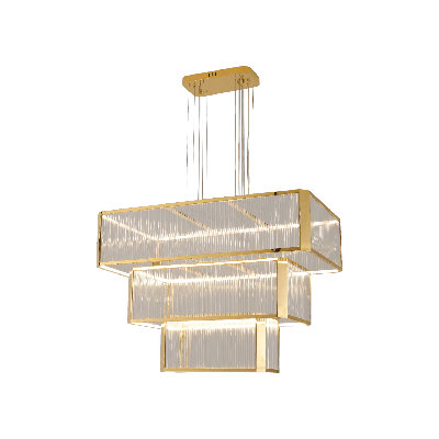 Lustra 3-Tier Linear Glass LED Chandelier