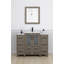 Ensemble de meuble-lavabo autoportant 48 po avec plateau en céramique et miroir assorti Brescia-107174098
