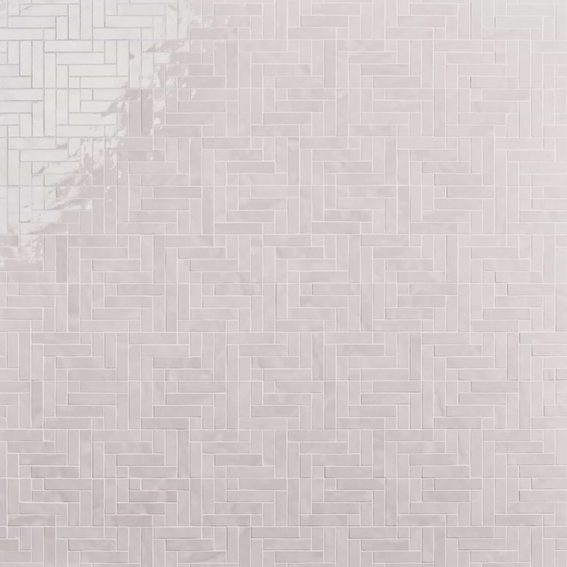 Virello 1" Glossy Ceramic Mosaic Wall Tile, Cloud White