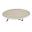 Oval Metal Base Coffee Table, Weathered Gray Oak Top, 70lbs Weight Limit Table With Black And Oak, Limit, 15in Height