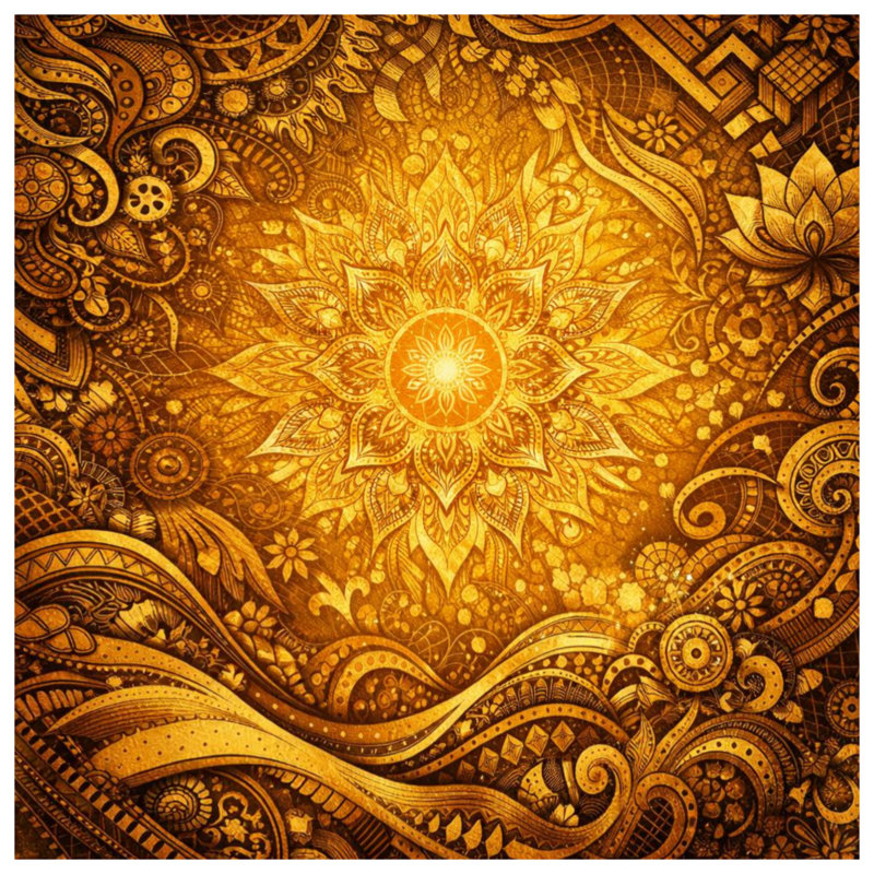 Housses de couette complexes Golden Mandala, Lit simple