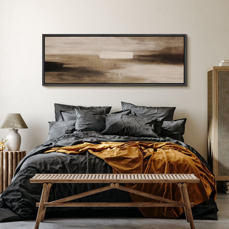 Grande impression sur toile encadrée, impression de paysage abstrait pour la décoration intérieure moderne, H 20 po x l 60 po