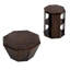 Ensemble de tables basses octogonales en bois d'hévéa noyer, parfait pour décorer un salon moderne et classique-1380148957