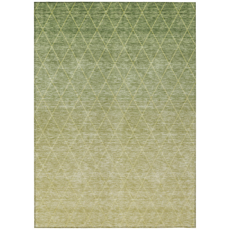 Tapis vert lavable intérieur / extérieur Soleya , 2 pi 6 po x 3 pi 10 po
