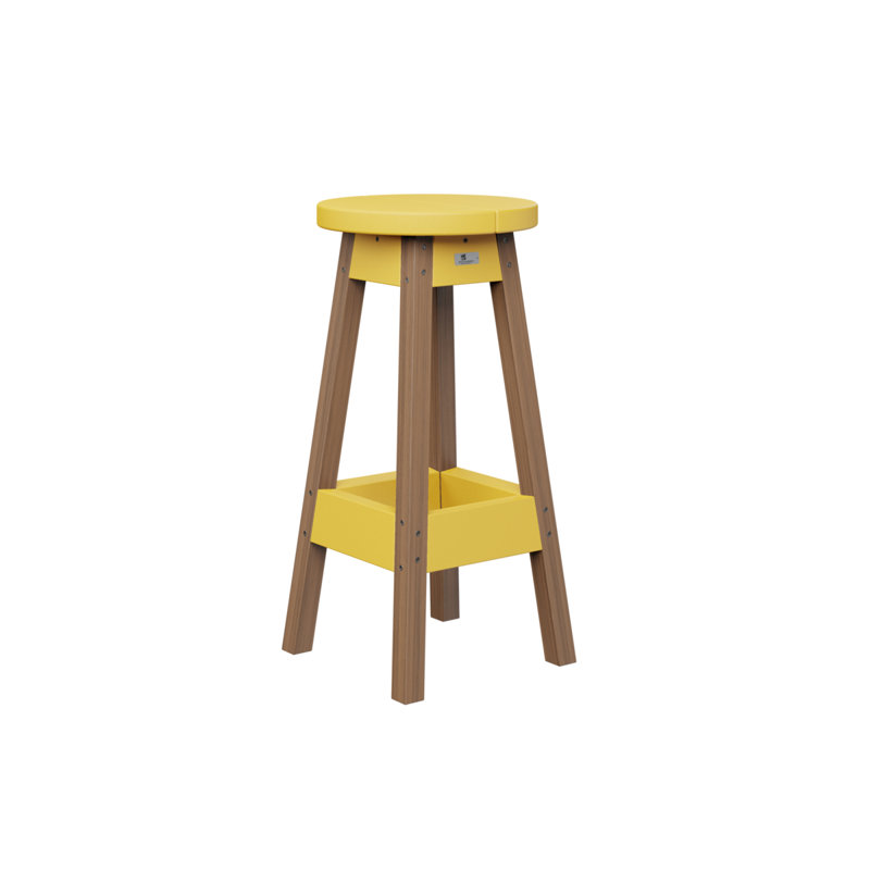 Tabouret de bar d'extérieur Berlin Gardens, Acajou antique, Jaune soleil levant