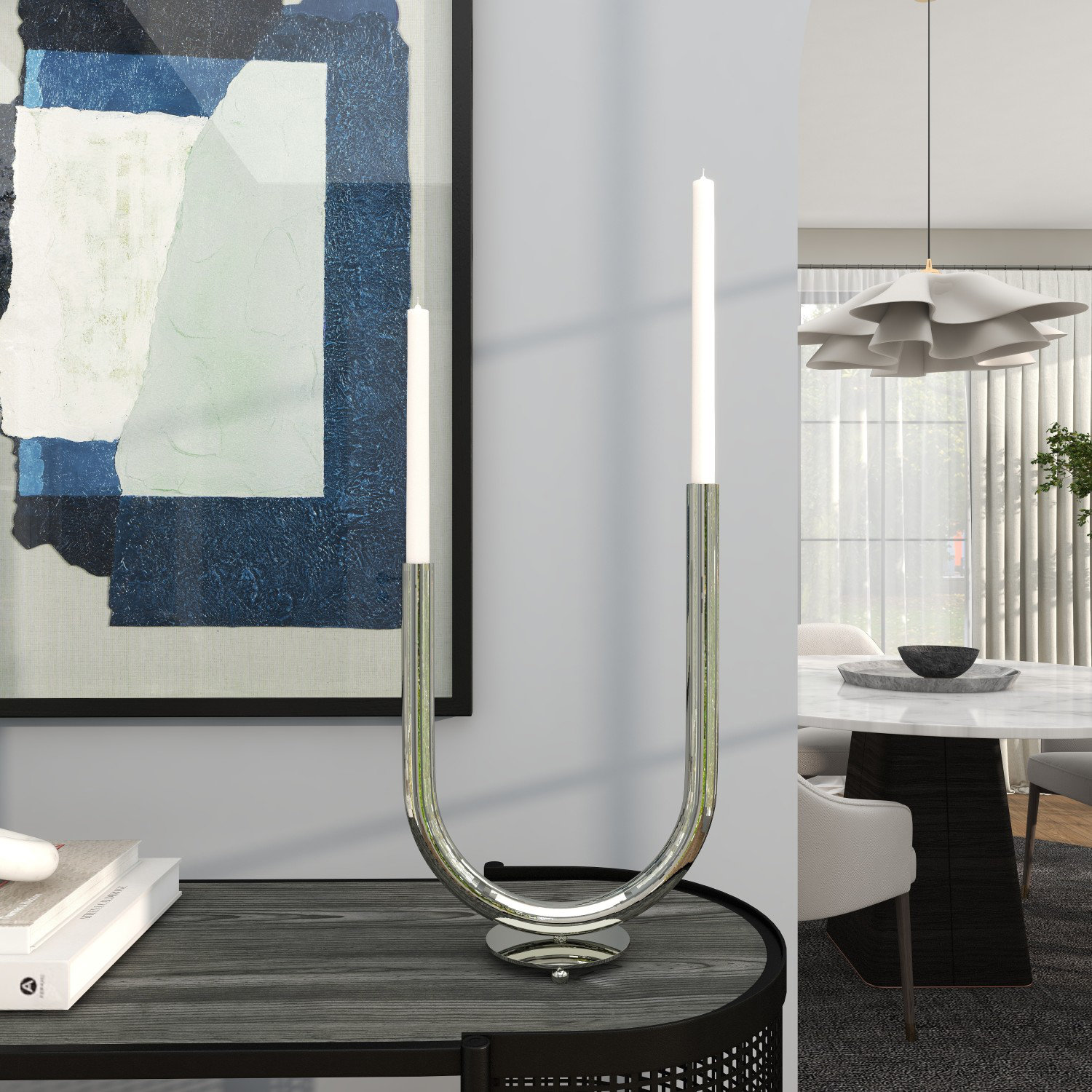 Bianca Stainless Steel Candelabra