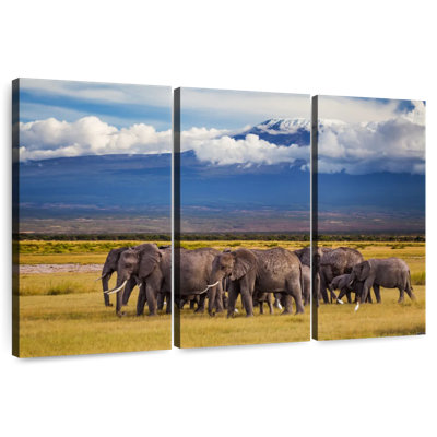 Brampt Elephants Near Mount Kilimanjaro