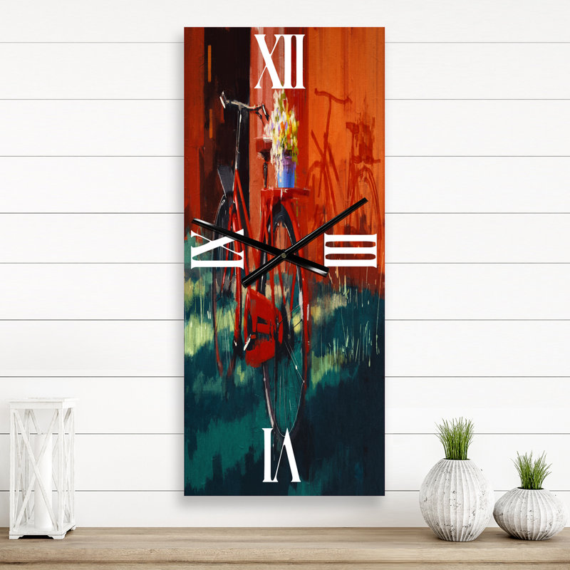 Horloge murale vélo avec seau, Grand
