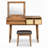 Wood Makeup Vanity Set with Flip-top Mirror and Stool