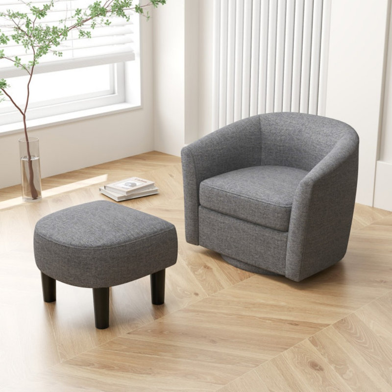 Fauteuil d'appoint pivotant avec repose-pieds Modern