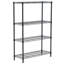 55,1 po x 13,8 po x 35,4 po à quatre couches - Étagère en métal sans roues, thermolaquée noire