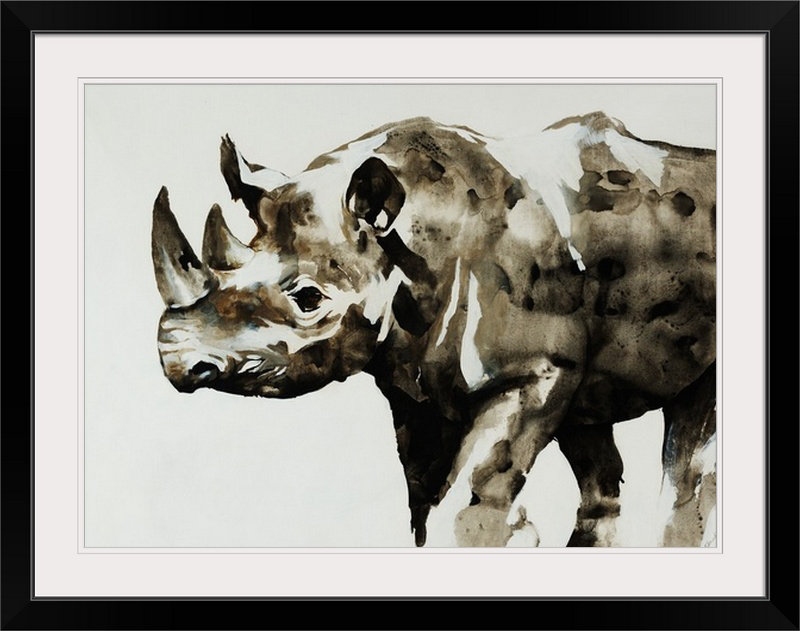 'Safari Series II by Joshua Schicker Painting Print, Noir encadré, 34" H x 44" lx 1" p