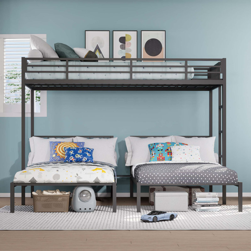Triple lit superposé pour enfants avec lits simples amovibles