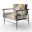 Jaune et gris au-delà de la toile I - Fauteuil rembourré contemporain, fauteuil d'appoint abstrait moderne-204317713