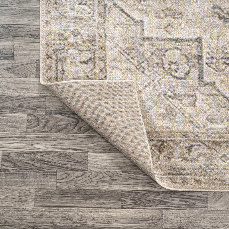 Tapis crème / brun Lynnann, Rectangle 2 pi 11 po x 4 pi 11 po