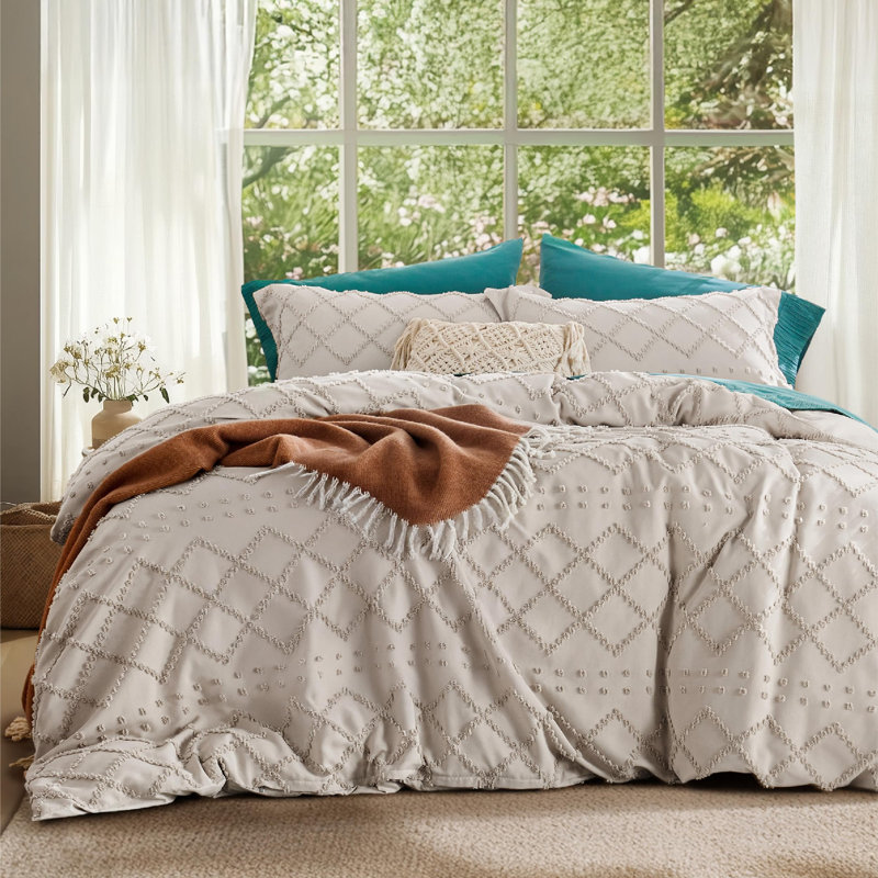 Ensemble de housse de couette Literie Boho - Ensemble de literie à broder, Housse de couette très grand et 2 très grandes t