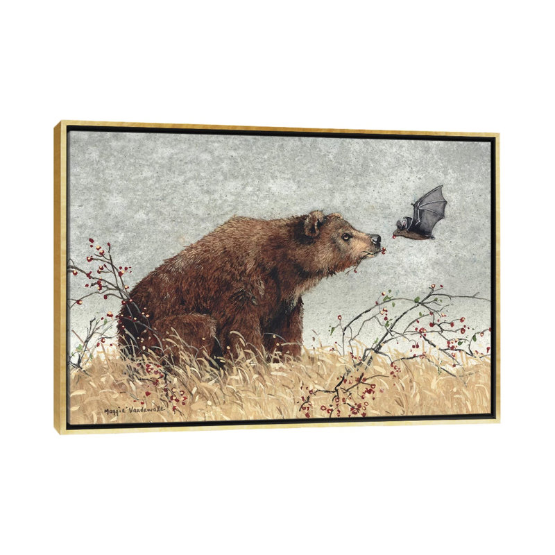« Chance rencontre » par Maggie Vandewalle-reproduction d’art, H 18 po x l 26 po x P 1,5 po, Toile encadrée d'or