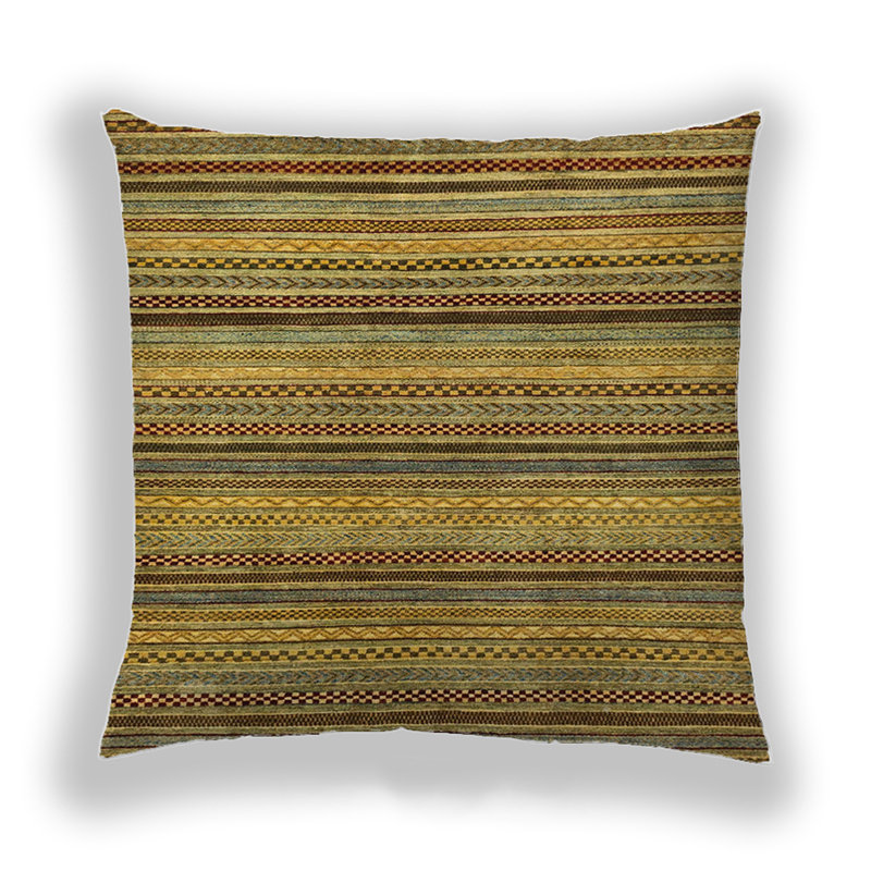 Striped Reversible Throw Pillow, Microsuede