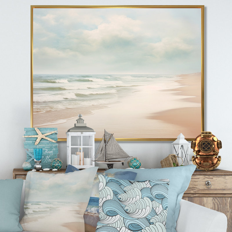 Minimalisme, paysage de plage VI - Reproductions encadrées de plage côtière, H 30 po x l 40 po x P 1,5 po