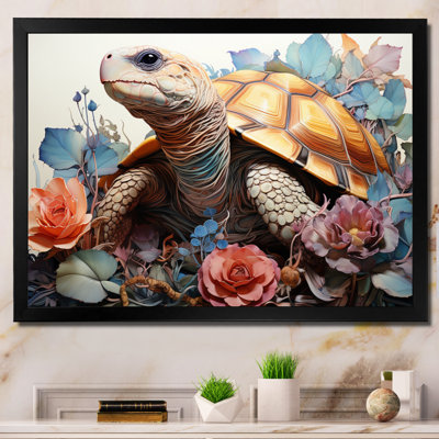 " Brown Blue Line Art Whimsical Animals "