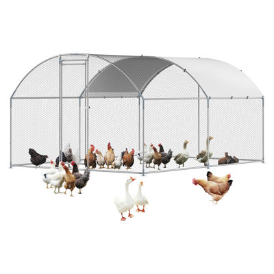Cage à poules en métal résistante à la rouille 9,8 x 13,1 x 6,5 pi