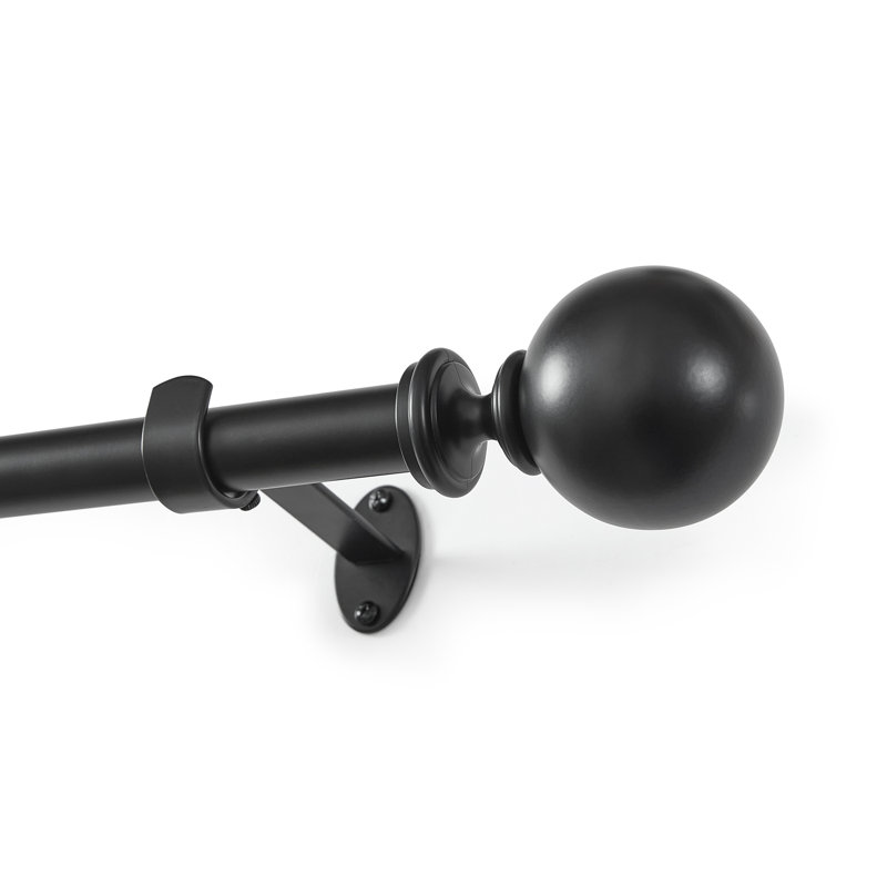 Tringle à rideaux simple réglable Darion, 48"-86", Noir antique