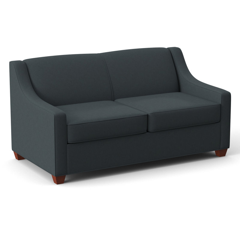 Phillips 68" Square Arm Loveseat with Reversible Cushions, Cardigan Coal, BM Cherry