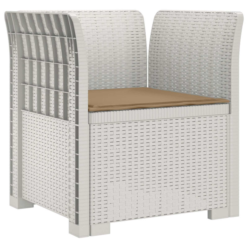 Outdoor Lounge Chair, Taupe, White