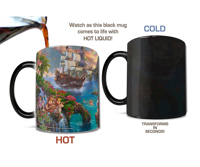 Thomas Kinkade, Peter Pan, Neverland, peinture, tasses Morphing, verres à changement de chaleur - 11 oz