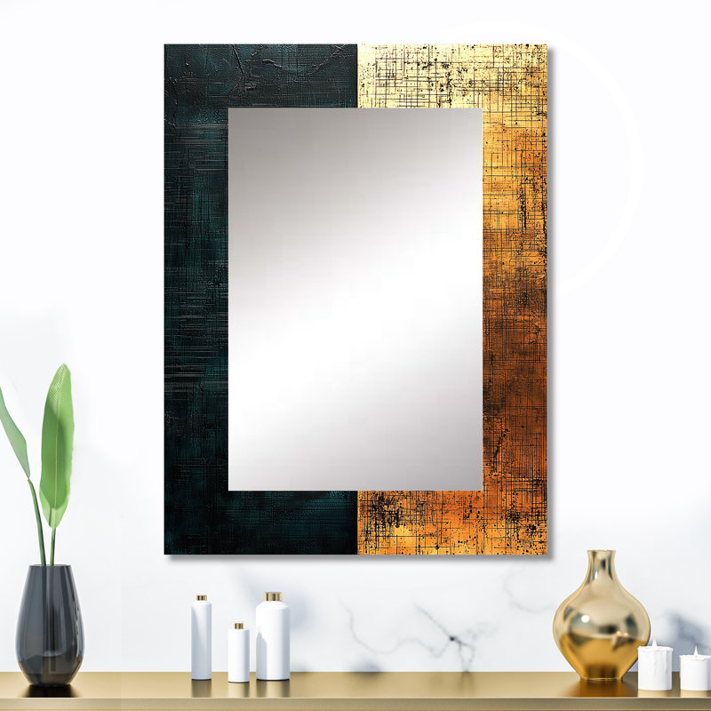 Geometric Art Decor Essential Forms VIII - Gold Wall Mirror Decor, 32" x 24"