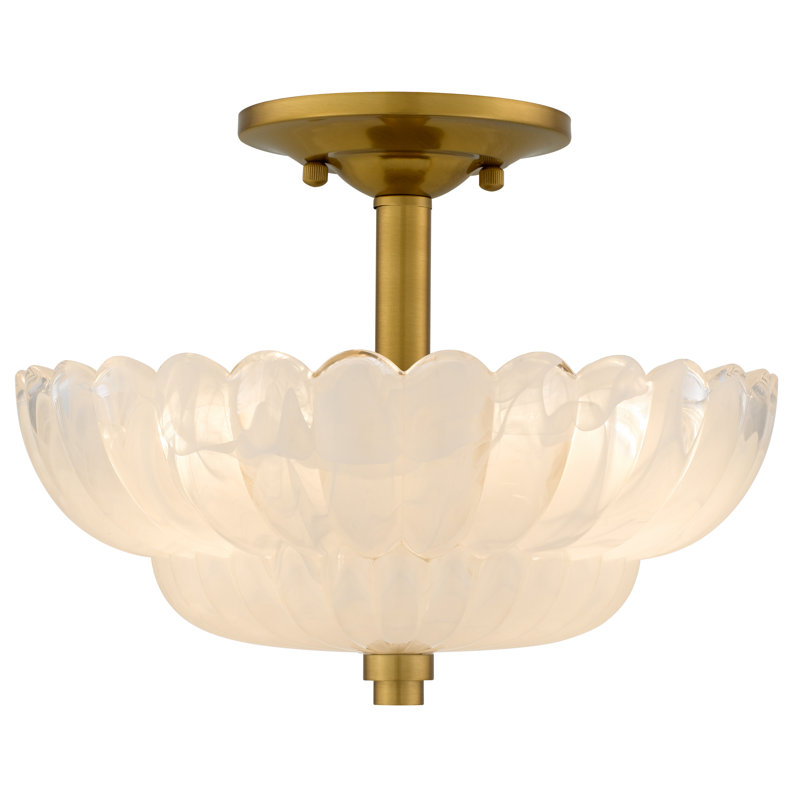 Whitecap 3-Light Brushed Gold Semi-Flush Mount