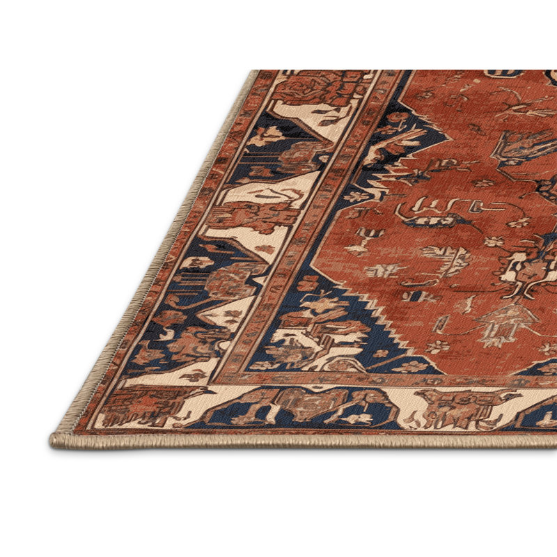Tapis brun lavable à la machine, Rond 4 pi