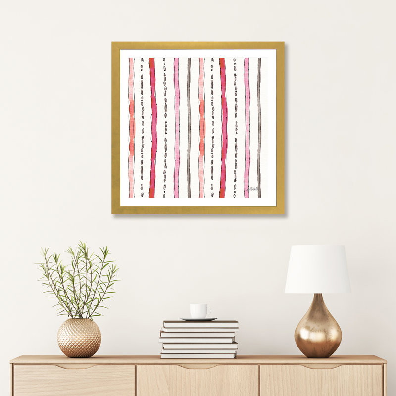Art sur motif chic accents vi, H 24 po x l 24 po x P 1 po, Papier encadré doré