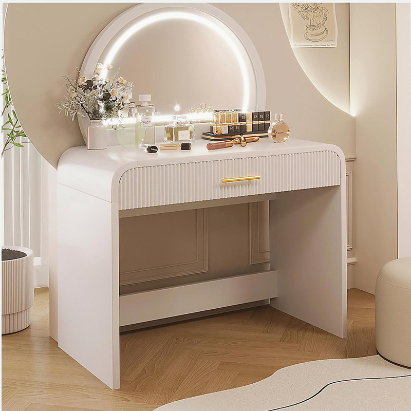 Coiffeuse 39 "avec miroir et écran tactile, coiffeuse avec tiroir pour chambre à coucher