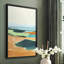 Reproduction encadrée turquoise et orange II - bois massif-444523234-444523233