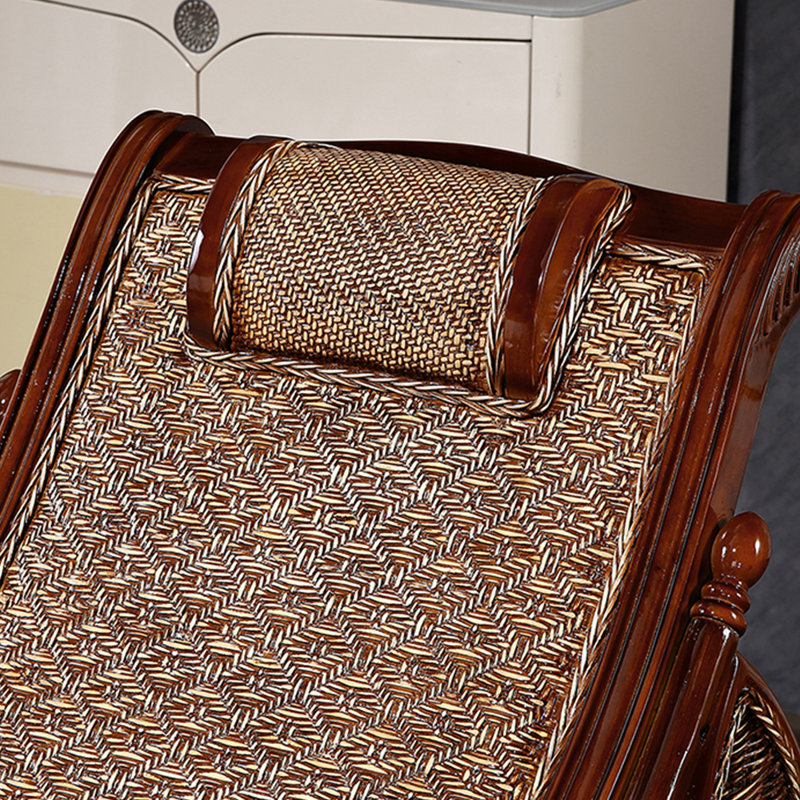 Chaise berçante élégante en rotin, Café noir