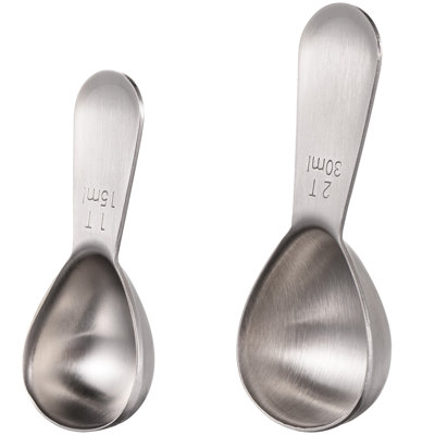 U-Taste 18/8 Stainless Steel Coffee Scoop 1 Tablespoon & 2 Tablespoon, Heavy Duty Durable Metal Kitchen Baking Cooking Food Measuring Coffee Scoop