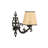 Elegant Wall Lamp, Black & Oak, 9.8 x 3.9 x 10.2 inches | Durable Metal Body, Fabric Cap, Height: 9.4 inches, Depth: 10.2 inches | E27 Socket, Max 40W (Bulb Not Included) | Stylish Lighting for Home Decor-1928024533