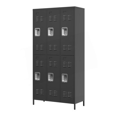 6 Door Metal Lockers With Lock, Storage Locker Cabinet